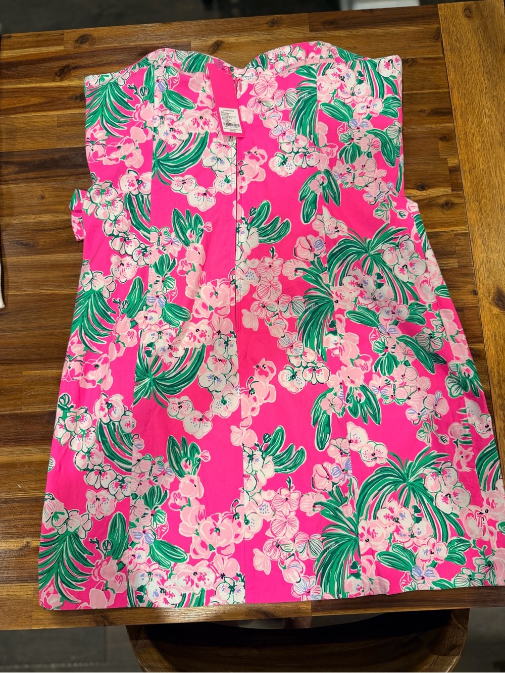 Lilly Pulitzer Morton Shift Dress 14 NWT Pink Floral Strapless Bow $298 - Picture 4 of 5